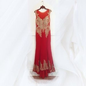 Grace Karin Formal Dress with Gold Appliqués